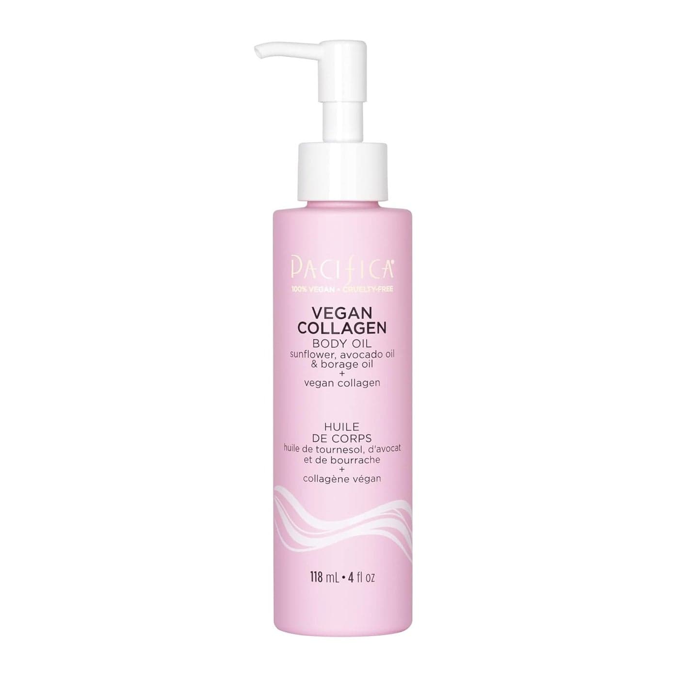 Pacifica Vegan Collagen Body Oil Moisturizing Hydrating Massage for Dry Skin Soft Radiant Glow Jasmine Scent 4 fl oz