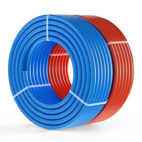 VEVOR PEX Pipe 3/4 Inch, 2 x 100 Feet Non-Oxygen Barrier PEX-A Flexible Pipe Tubing for Potable Water, for Hot/Cold Water & Easily Restore, Plumbing Applications with Free Cutter, Blue & Red