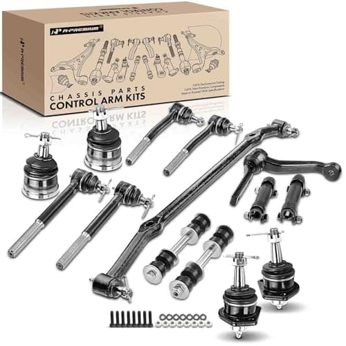 A-Premium Set of 14, Front Upper Lower Ball Joint, Sway Bar Link, Inner Outer Tie Rod End, Idler Arm, Center Link, Compatible with Chevy & Buick & Cadillac - Impala Caprice Electra LeSabre DeVille