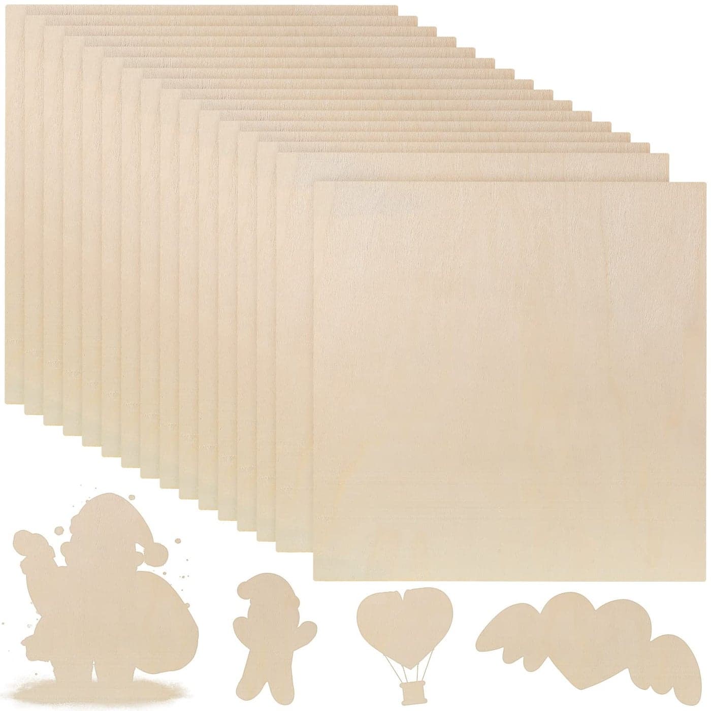 Vicenpal 24 Pcs Balsa Wood Sheets for Crafts Wood Unfinished Plywood Sheets for Drawing Painting Engraving Laser Cutting Burning DIY Crafts8 x 8 x 18 InchLight Brown