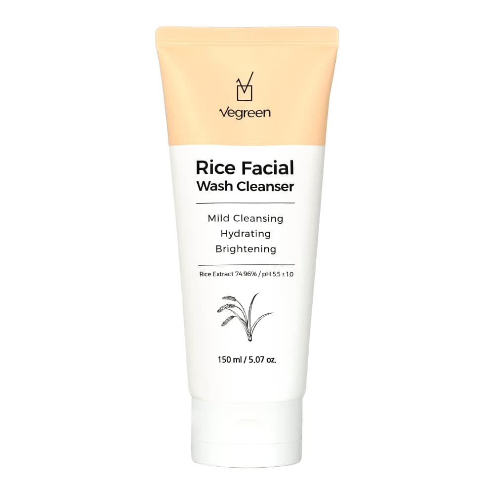 VEGREEN Rice Foaming Face Wash pHBalanced Cleanser for Dry Sensitive Skin Hydrating Brightening Facial Cleanser for All Skin Types 507 fl oz