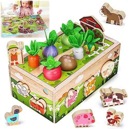 Montessori Wooden Sensory Toddler Toys Toy for 1 Year Old Boys Girls Birthday Gifts 1st One First Birthday Gift for 1 Year Old Girl Boy Educational Learning Toy for 12 Year Old Fine Motor Skills