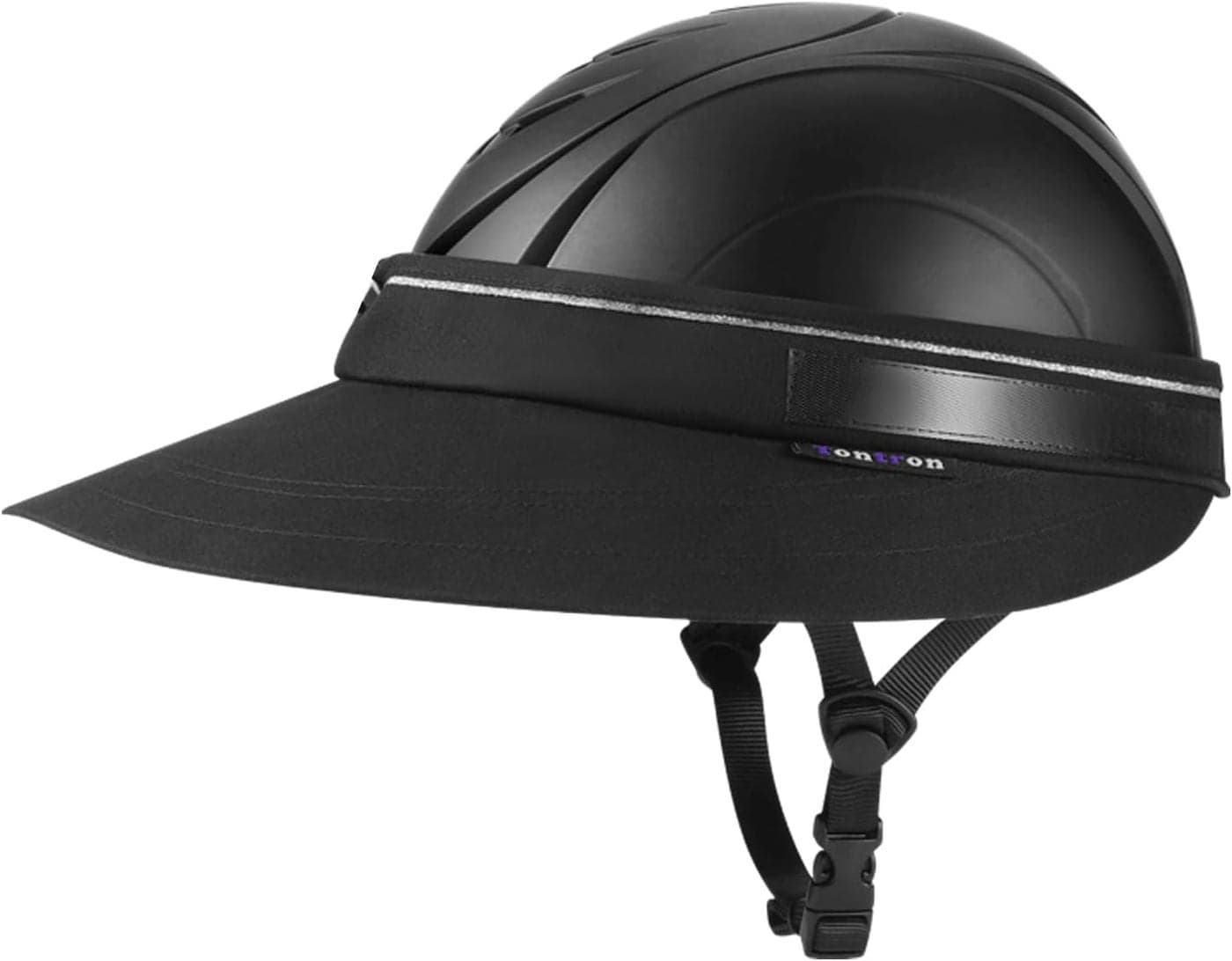 Tontron Removable Helmet Visor with Neck Flap - Black & Golden