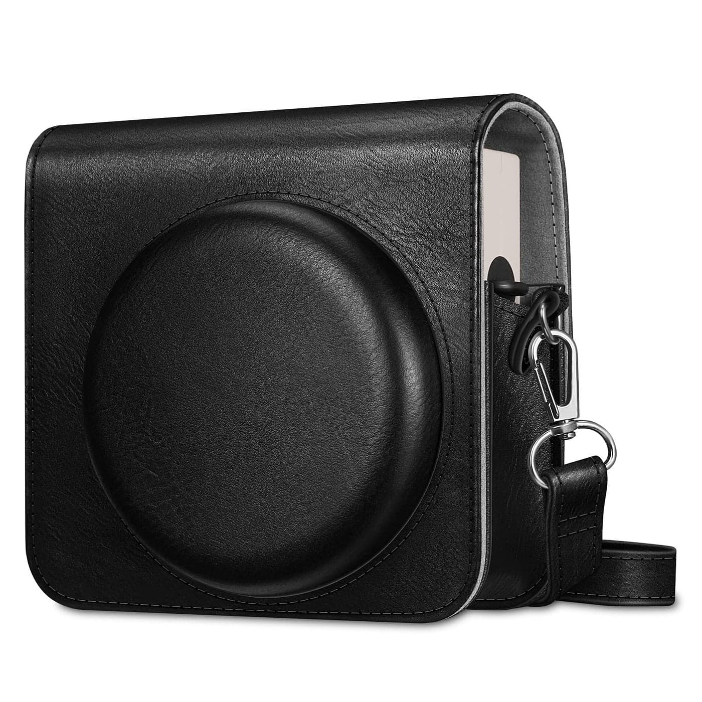 Fintie Protective Case for Fujifilm Instax Square SQ40 / SQ1 Instant Camera - Premium Vegan Leather Bag Cover with Removable Adjustable Strap, Vintage Black