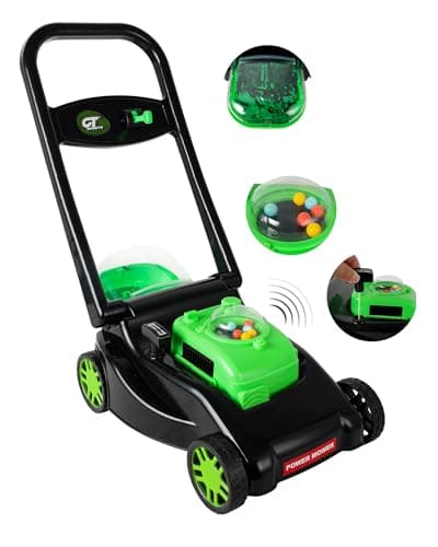 Kids Lawn Mower with Realistic GrassCutting Action and Sounds No Batteries Required Fun Outdoor Push Toy Birthday Gift Holiday Present for 3 4 5 6 7 8 Year Old Boys and Girls Black