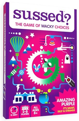 SUSSED The Wacky 'What Would You Do?' Family Card Game - Fun Stocking Stuffer for Kids - 250 Questions with Dragons, Space & Magic - All Ages 8 and Up - Purple Deck