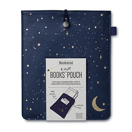 IF Bookaroo Books Stuff Pouch - Moon & Stars, Dark Blue/Gold