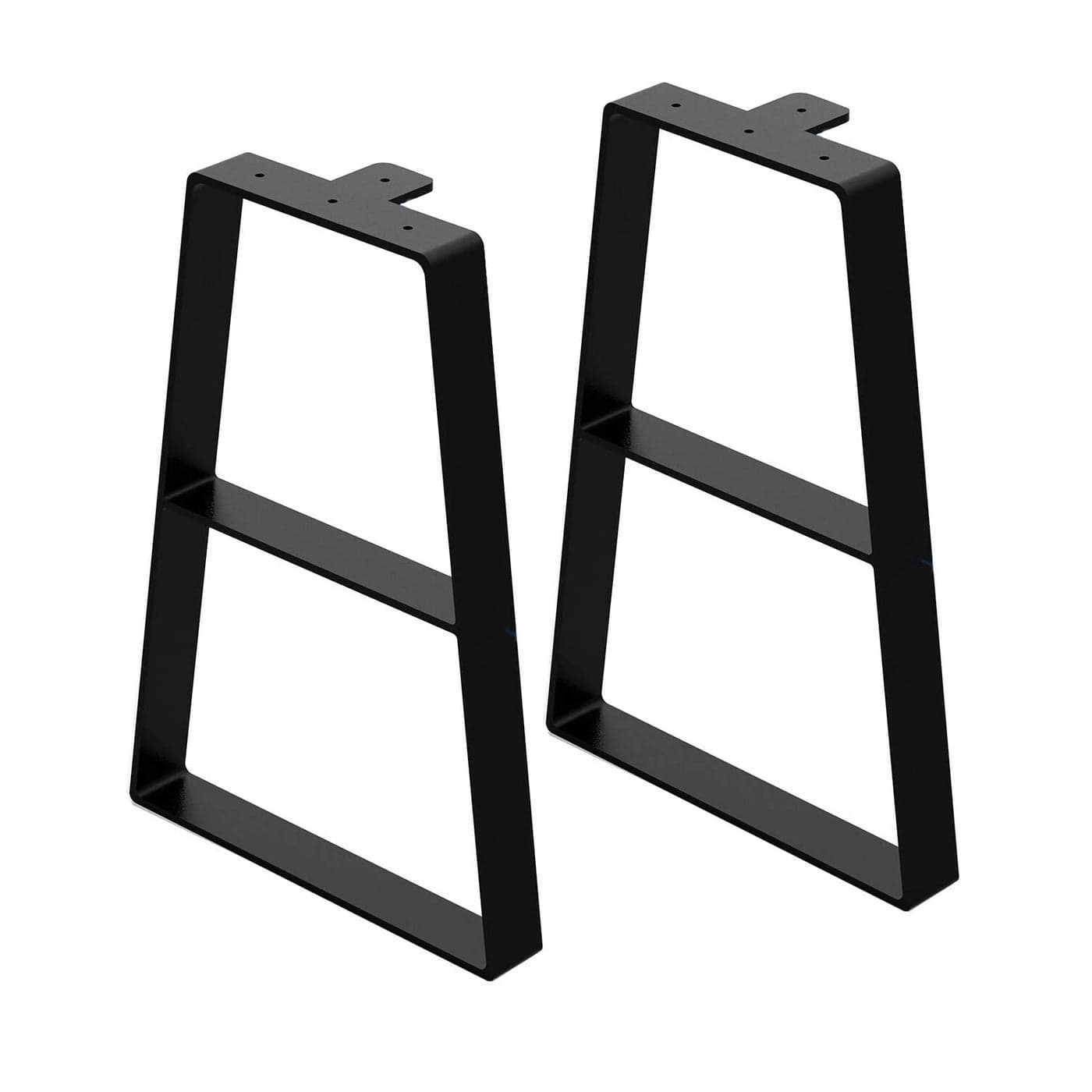 Orgerphy 16 Black Trapezoid Metal Bench Legs 2PCS Heavy Duty Furniture Legs for Bench Mertal Table Legs Screws and 4pcs Rubber Floor Protectors Mid Century Modern Desk Legs Furniture Legs