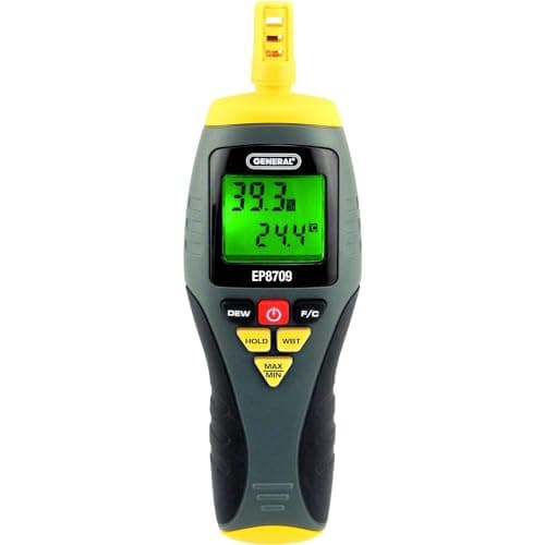 General Tools EP8709 Calibratable Multi-Function Digital Psychrometer, Wet Bulb Capable