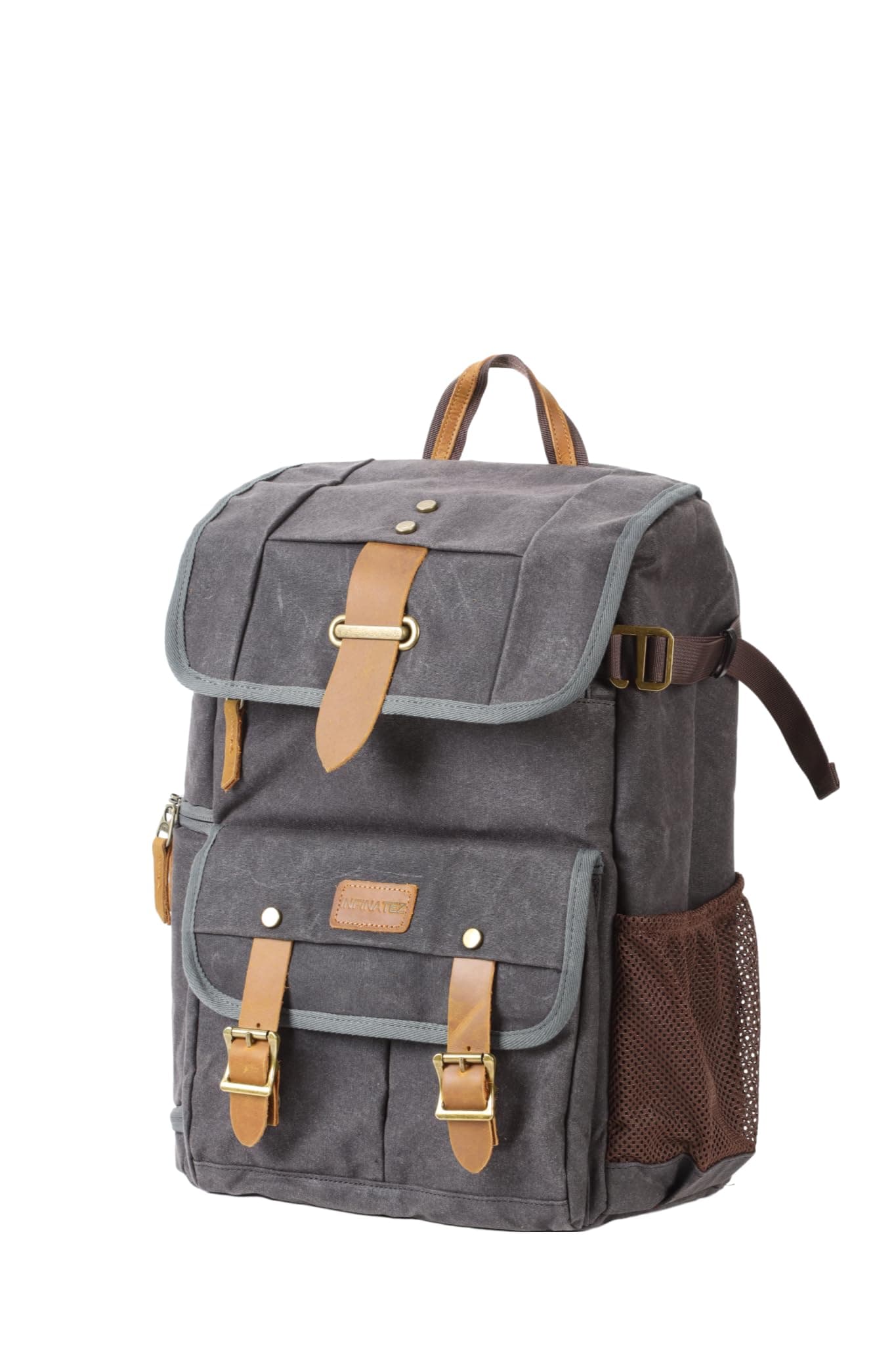 INFINATEZ Canvas Camera Backpack for Photographers, DSLR, Water-Resistant Best Compatible with Sony Canon Nikon for iPhone, Mac for Samsung Suitable for Men and Women
