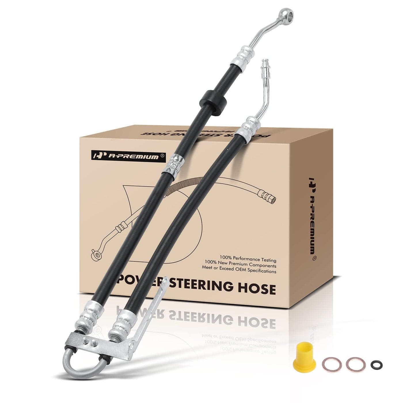 APremium Power Steering Pressure Hose Line Assembly Compatible with MercedesBenz R350 20062011 ML350 20062011 with Oring Washer Pump To Rack