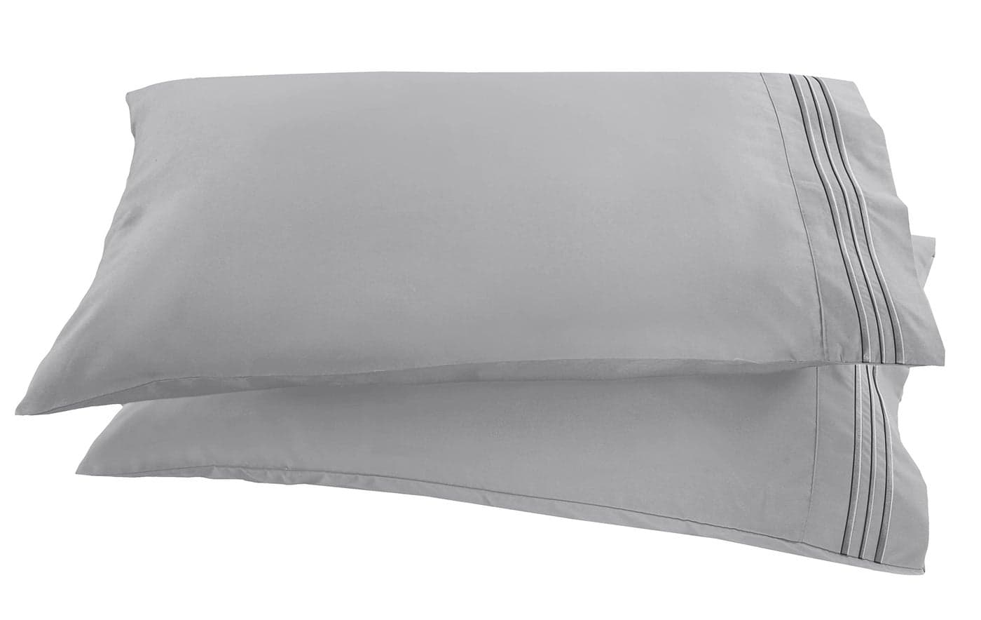 Elegant Comfort 1500 Thread Count Embroidered Egyptian Quality Luxurious Silky Soft WRINKLE FADE RESISTANT 2Piece Pillowcase KingCalifornia King Silver