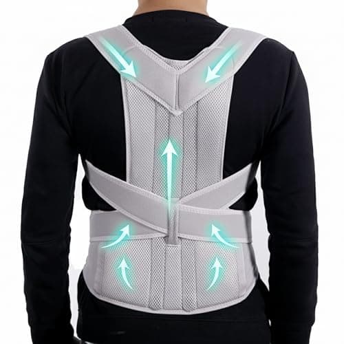 JoyFit Posture Corrector Belt for Men & Women | Back Support Belt for Pain Relief | Spine & Shoulder Straightener | Adjustable Back Straight Belt | Body Posture Correction Brace (XXL)