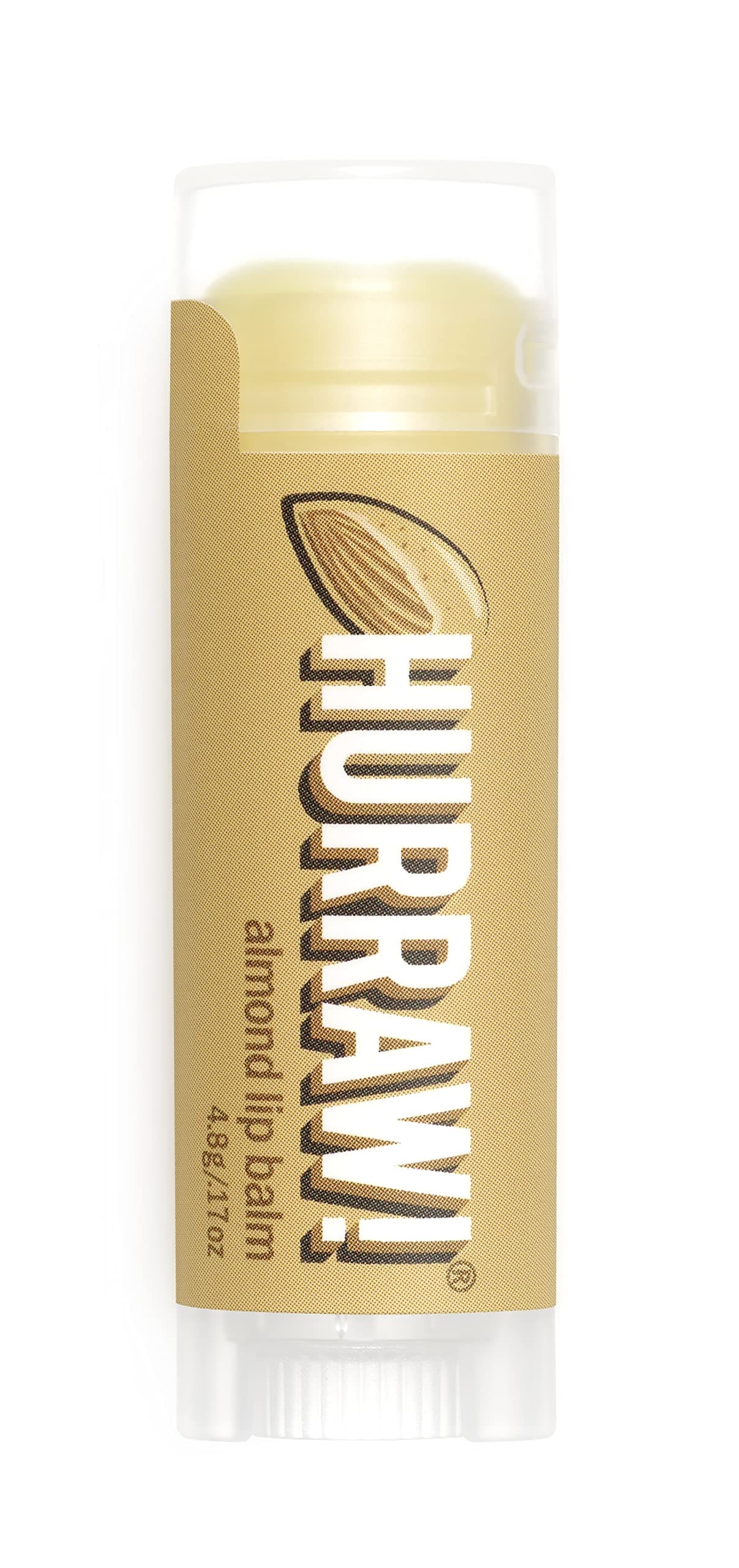 Hurraw Almond Lip Balm Organic Certified Vegan Cruelty and Gluten Free NonGMO 100 Natural Ingredients Bee Shea Soy and Palm Free Made in USA