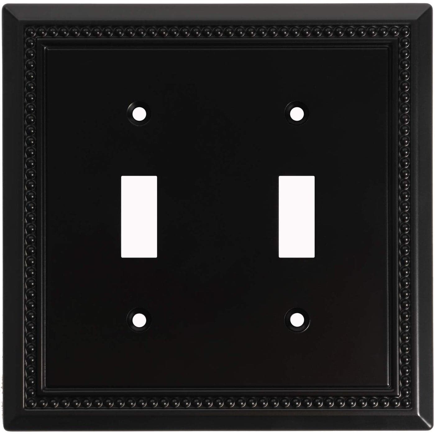 Henne Bery Sunken Pearls Heavy Duty Decorative Wall Plate Switch Plate Outlet Cover Double Toggle Matte Black