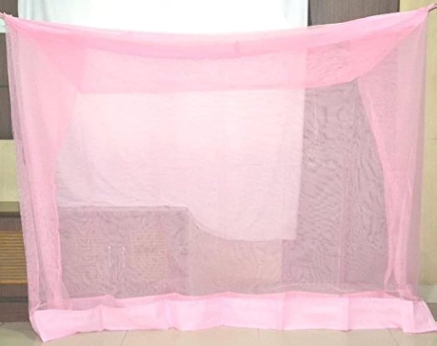 Dreams Mosquito Net Single Bed 4 x 6.5 ft Light Weight (Pink)
