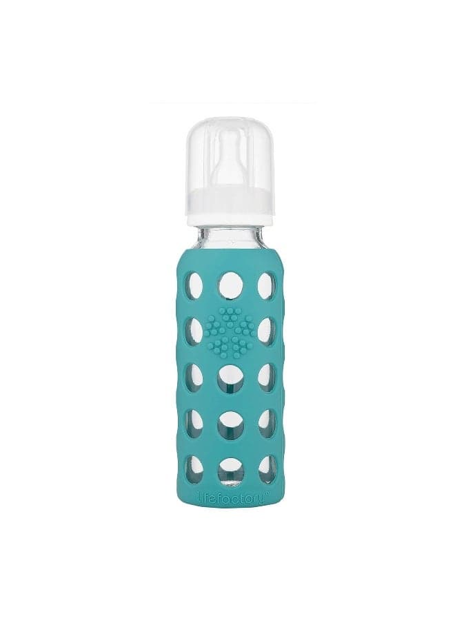 Lifefactory 9-Ounce Glass Baby Bottle with Stage 2 Nipple and Protective Silicone Sleeve Kale (LF110018C4)