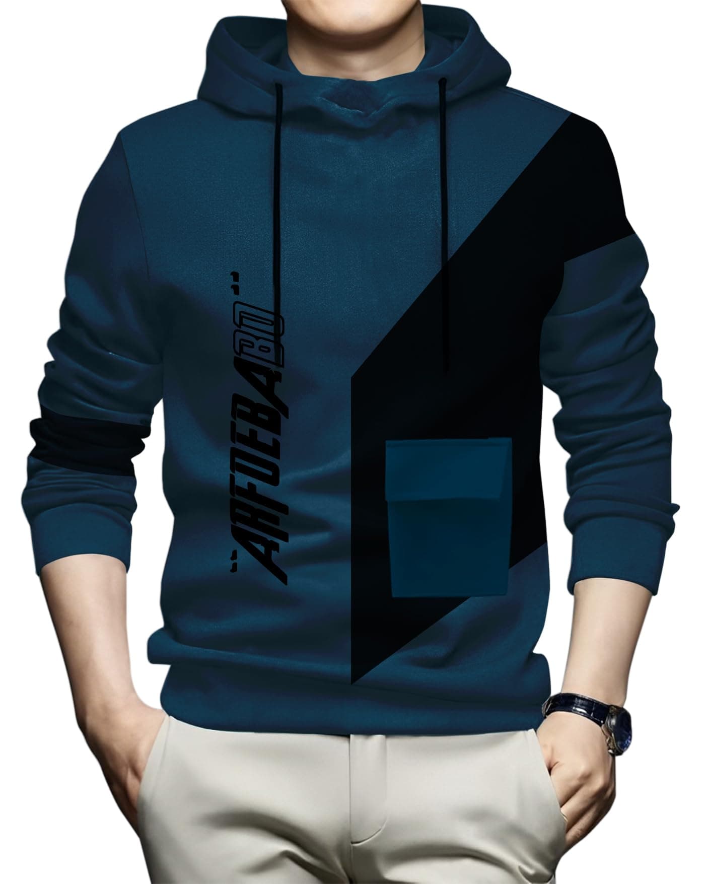AUSK Men's Full Sleeve Hooded T-Shirt - The Ultimate Cotton Blend Comfort || Hoodies for Mens Teal