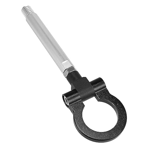 X AUTOHAUX Black Aluminum Alloy Round Front Rear Bumper Trailer Ring Eye Towing Tow Hook Screw for Lexus is IS250 IS350 IS250C IS350C is-F