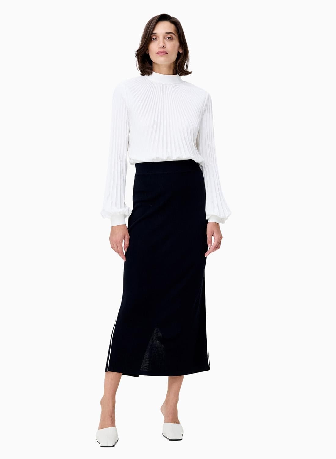 Ottie Midi Back Slit Skirt