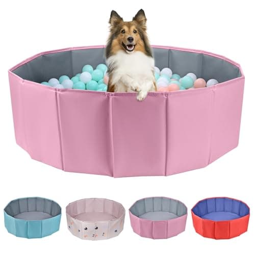 Dog Ball Pit Foldable Balls Pit for Dogs Balls Pit for Dog Ball Pit for All Types of Dogs Suitable for Indoor and Outdoor Activities 3937inches in DiameterPinkNo Ball Included