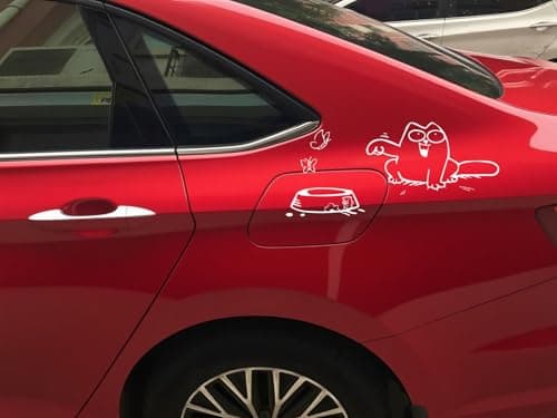 Simon Cat Car Fuel Tank Cover Sticker Cute Cartoon Vinyl Decal ScratchResistant Gas Cap Decoration Easy to Apply Remove 5x914 2pcs
