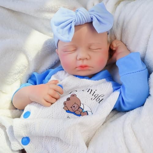 KUICEO Silicone Reborn Baby Dolls185 Inch Realistic Newborn Anatomically Correct Boy with Realistic Blood Vessels and SkinSilicone Full Body Lifelike Babyfor Kids 3 Collectors