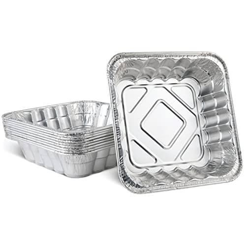 PLASTICPRO Disposable 10 X 10 X 3 Inch Square Aluminum Tin Foil Baking Pans Bakeware Cookware Perfect for Baking Cakes Breads Brownies Bread Meatloaf Lasagna Pack of 10