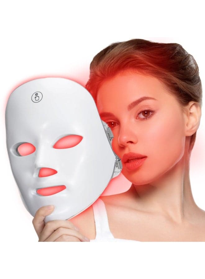 Red Light Mask For Face, 7-1 Colors Red Light Face Mask, Facial Skincare At Home, Cordless, Portable and Rechargeable