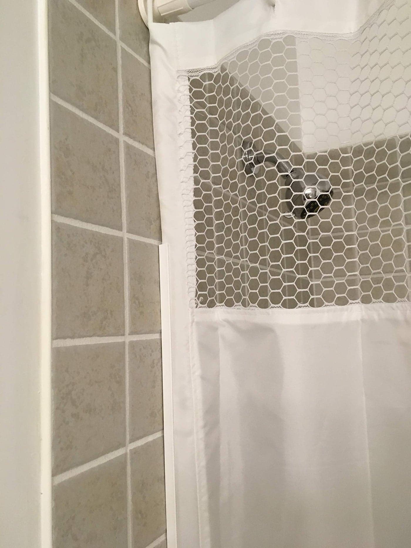 StayDry Systems Splash Guard Shower Curtain 66 inch Wide with mesh 66 inchwide White with Mesh White