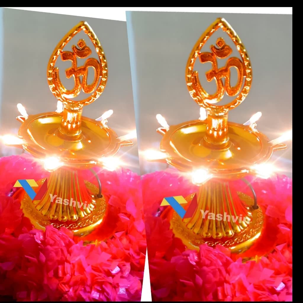 YASHVIN Puja Light for Mandir Electric Diya 7 Deep Jyot Light TestedTrusted Electric Diya for Pooja Room Deepak Light Pooja Diya Light Pack of 2 Diya DFML4185