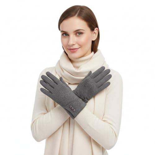Tomorrow Fashion Gloves for Women | Cute Design Plush Fur Cuff Winter Gloves Warm Windproof Cold Resistant Warm Snuggle Season Gloves: Cozy Comfort, Touchscreen Magic (Winter Luxe Essential) (Knit)