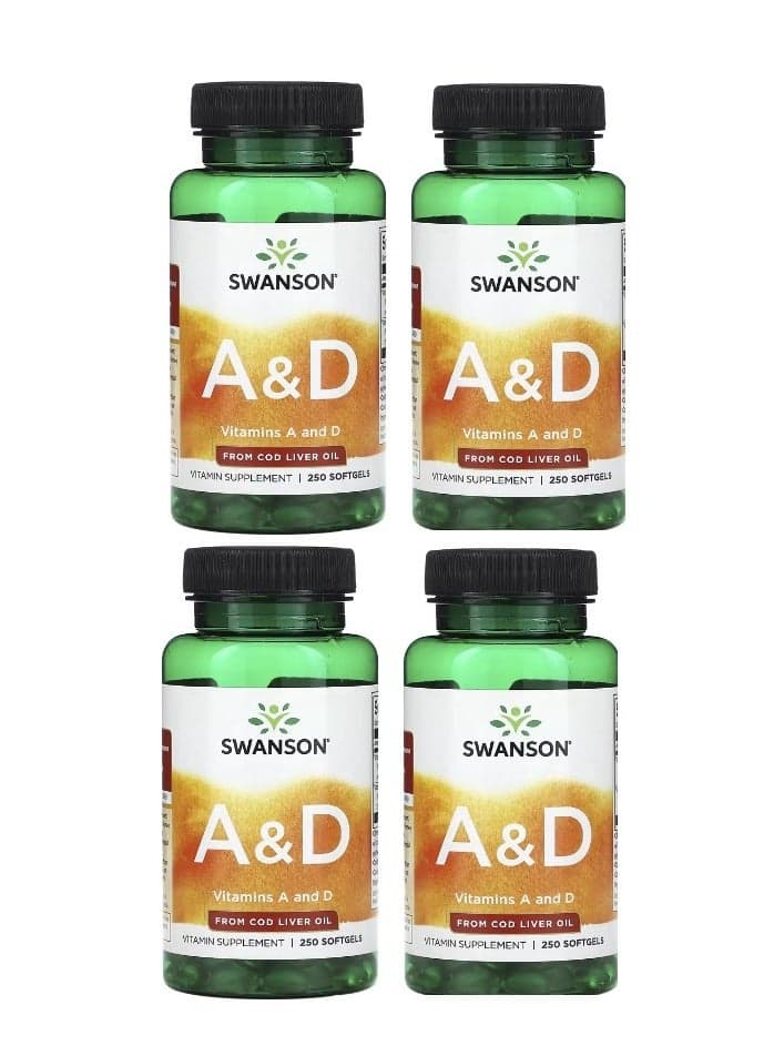 Vitamins A and D, 250 Softgels, 4 Pack