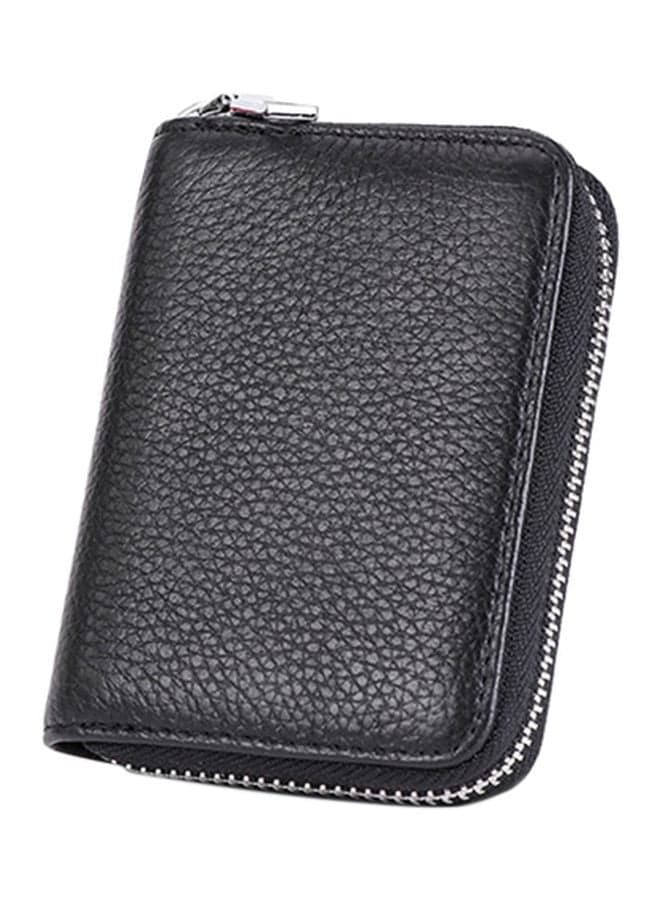 Calfskin Leather Card Holder Black