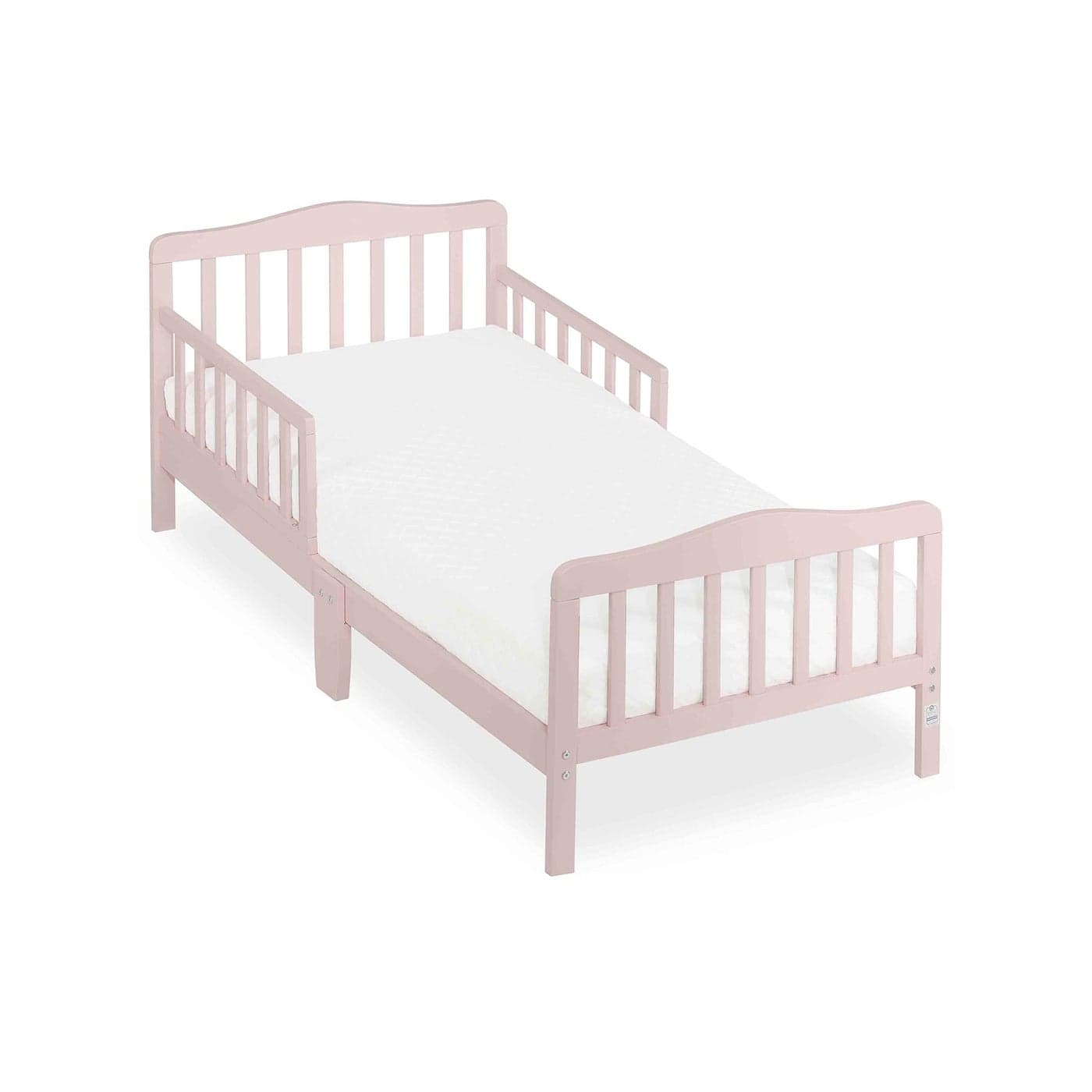 Dream On Me Classic Design Toddler Bed In Pink Greenguard Gold And JPMA Certified Low To Floor Design Two Side Safety rails NonToxic Finishes Wooden Nursery Furniture