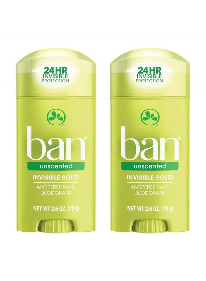 Anti-Perspirant Deodorant Invisible Solid Unscented 2.60 oz (2 pack)