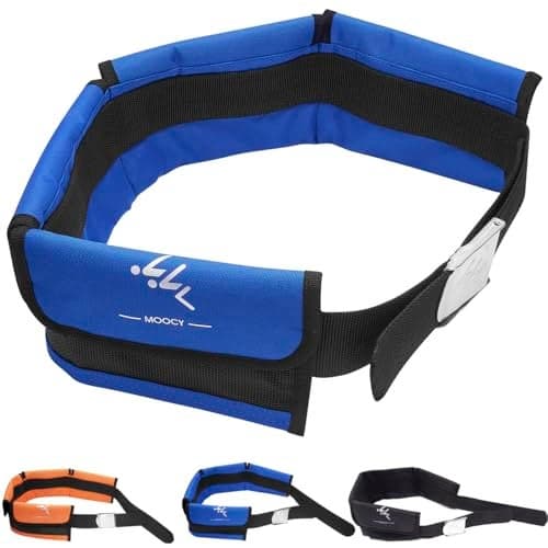 MOOCY 4 Neoprene Pocket Scuba Weight Belt,dive weight belt fit for Waist 32" to 52" - Quick-Release Buckle(Blue)