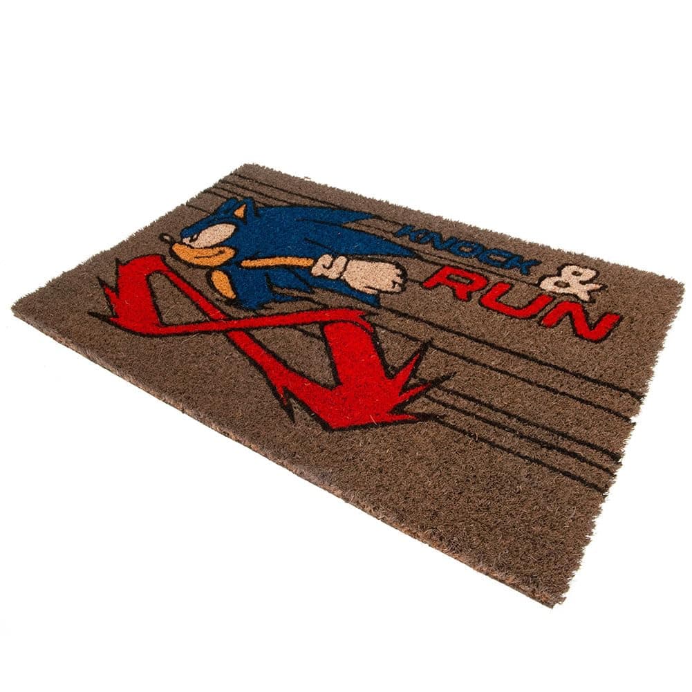 Pyramid International Sonic the Hedgehog Door Mat Knock and Run Design Coir Doormat Outside and Inside Door Mat 60cm x 40cm Sonic the Hedgehog Gifts for Gamers Official MerchandiseBlack