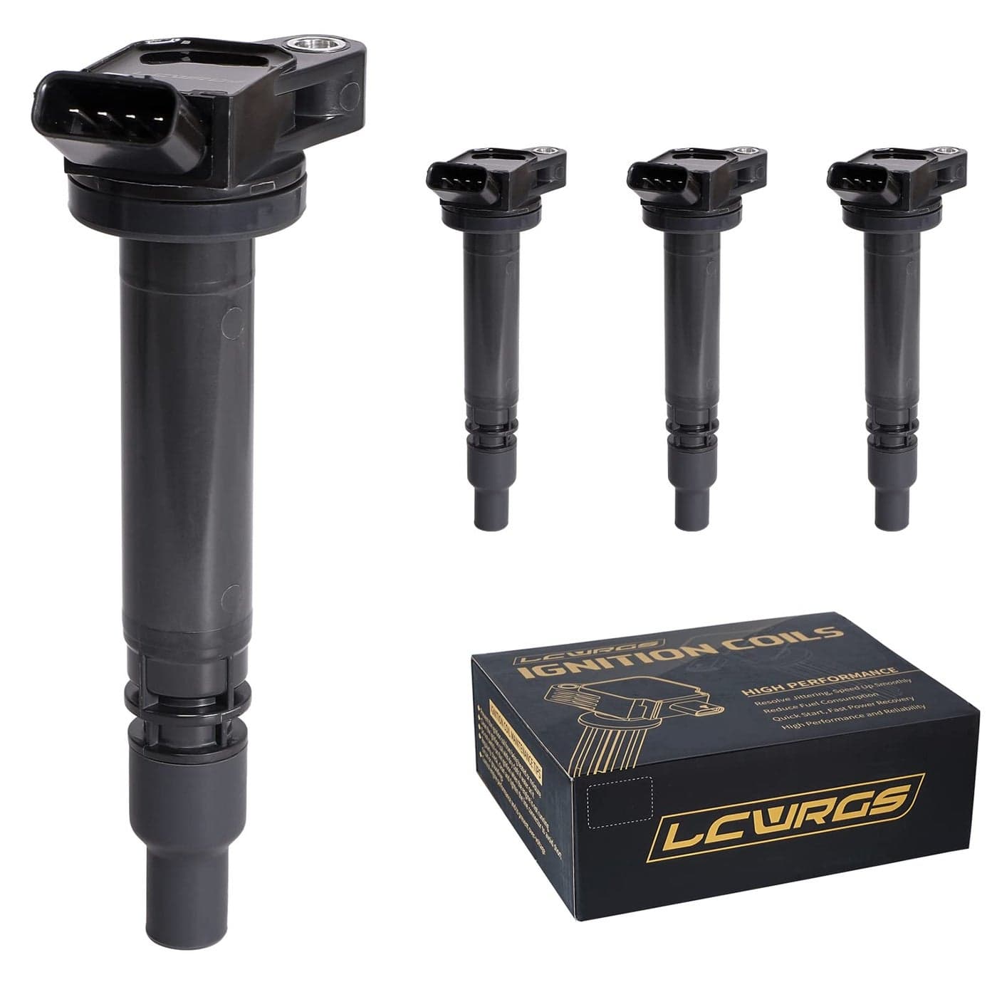 Set of 4 Ignition Coil Pack Fits for 25L 27L L4 2009 2010 2011 2012 2013 2014 2015 Toyota Highlander RAV4 Camry Avalon Sienna Scion tc ES300H 25 27 Replaces UF507 C1596