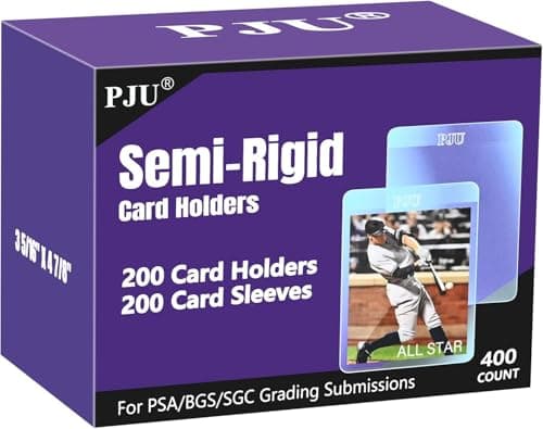 200ct Semi Rigid Card Holders 200ct Card Sleeves for PSA SGC BGS CSG Graded Card Submissions Semi Rigid Baseball Cards Sleeves Protectors PSA Graded Trading Cards Sleeve