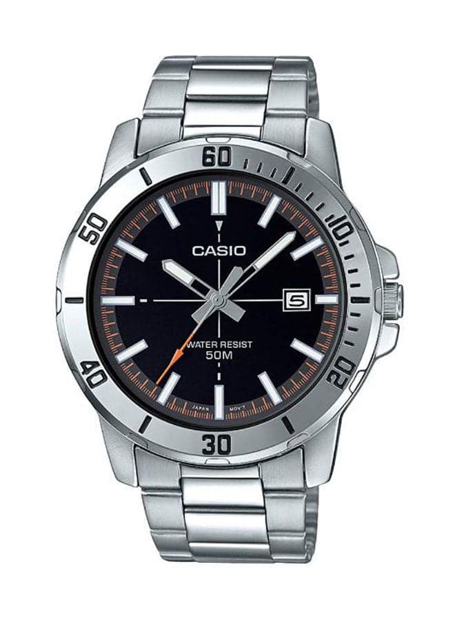 Men Stainless Steel Analog Watch MTP-VD01D-1E2VUDF - 49 mm - Silver