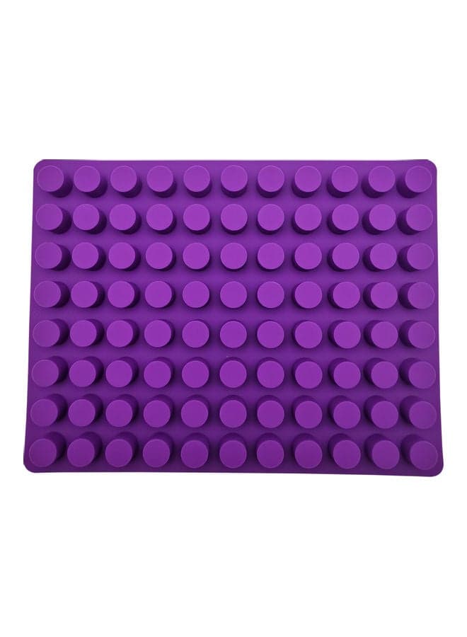 88 Hole Cylinder Silicone Mold Baking Tray for Decorating Cake Purple 38.5 x 29cm