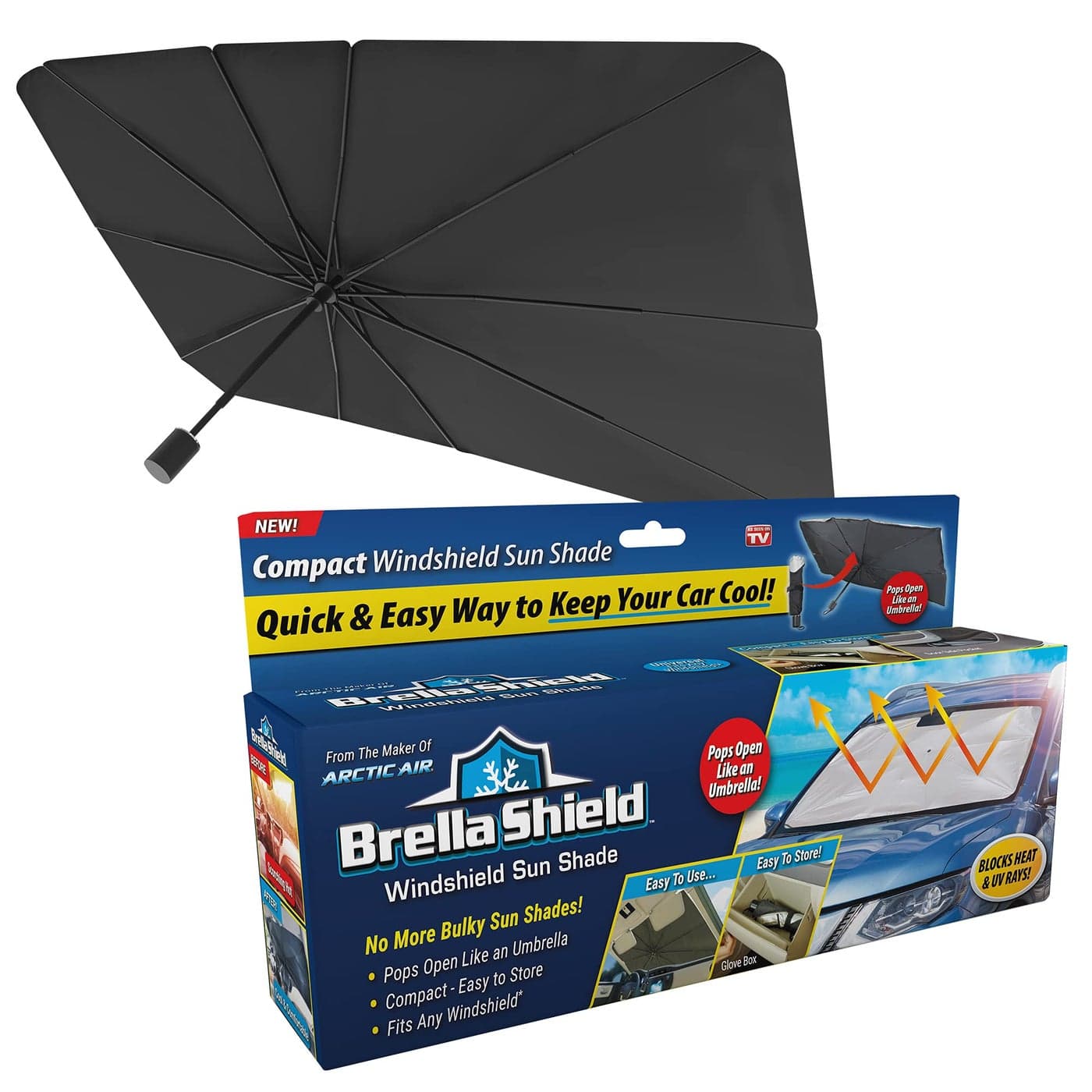 Ontel Brella Shield by Arctic Air Car Windshield Sun Shade OneSize 31x57 As Seen on TV