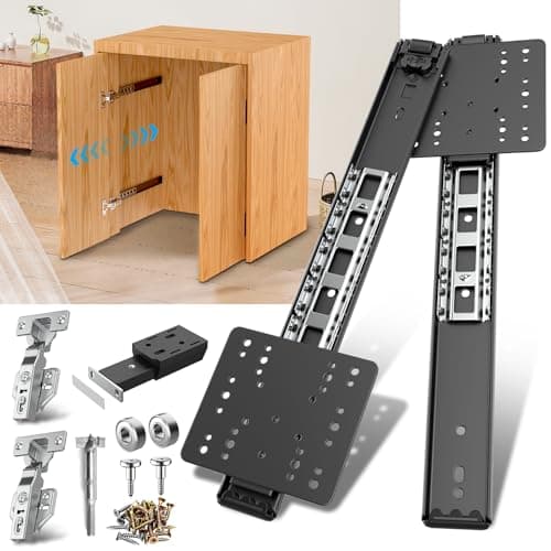 Lipshome Pocket Door Slide Cabinet Pocket Door Slide Pivot Door Slide Hardware InsetCabinet Pocket Door Hardware Kit Fit for Inset Door Cabinet Door 14in Pieces 2