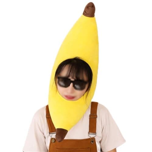Warmtree Cute Hat Funny Animal Fruit Mask Cap Photo Props Dress Up Cosplay Halloween Party Costume Headgear Banana