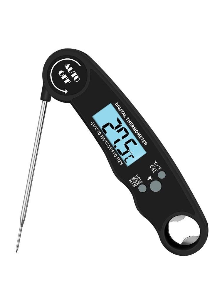 Digital Instant Read Meat Thermometer with Foldable Long Probe Backlit LCD Screen Auto On Off for Kitchen BBQ Water Milk Cooking