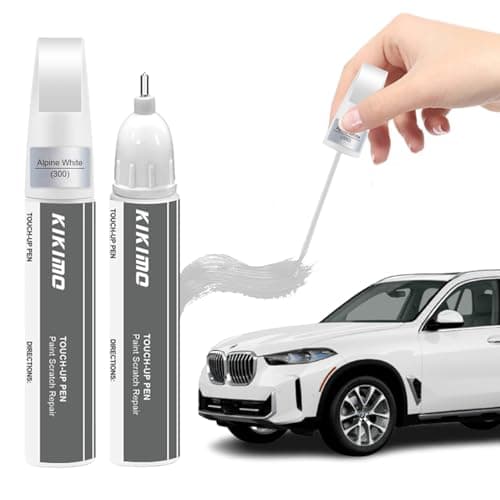 KIKIMO for BMW Touch Up PaintAlpine White300 Car Paint Repair Kit for BMW 2 In 1 Scratches Repair with Pen Tip and Brush ColorMatched for Quick Easy Fix