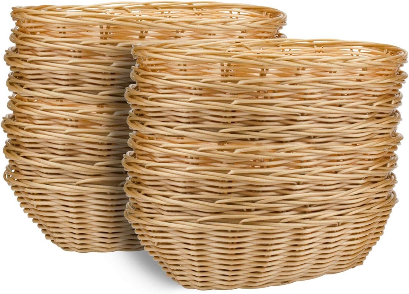 Yesland 16 Pack Plastic Oval Baskets Food Storage Fruit Basket 834 x 614 x 234 Inches Basket Bin for Kitchen Restaurant Centerpiece Display