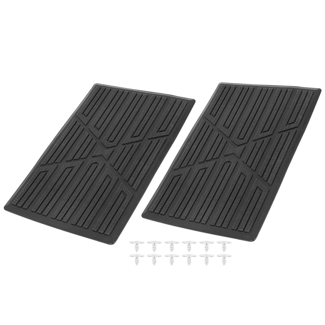 X AUTOHAUX 2Pcs Car Vehicles Trucks Floor Carpet Mat Patch Heel Scuff Plate Foot Rest Pedal Pad