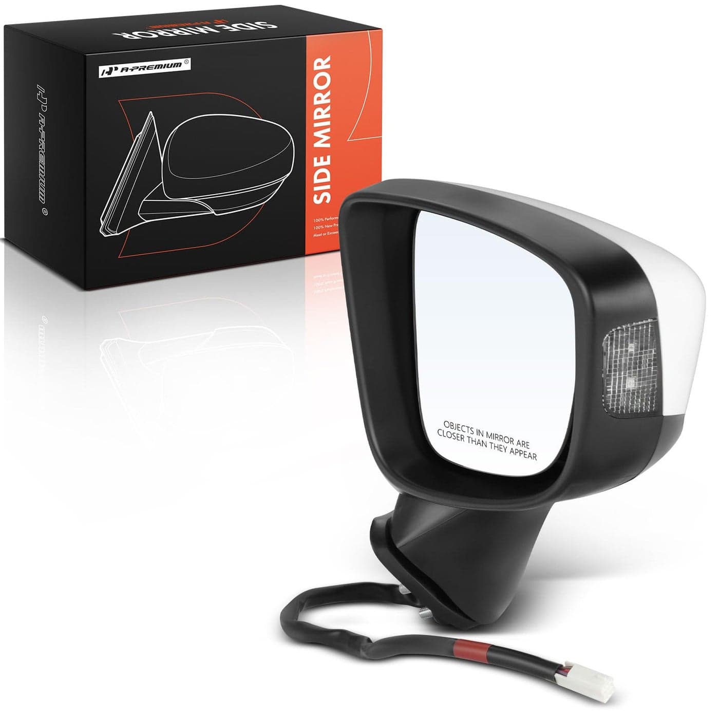 APremium Passenger Side Power Door Mirror Compatible with Mazda 6 20142017 Heated Manual Folding with Turn Signal Indicator White Outside Rear View Mirror Replace GHP9691N1A51